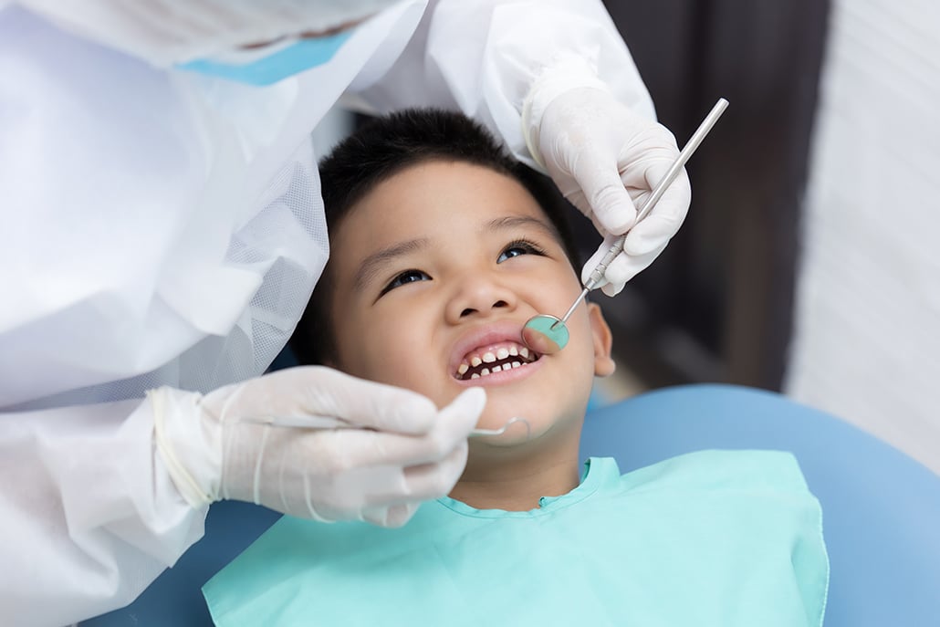 Little boy at the dentist's office